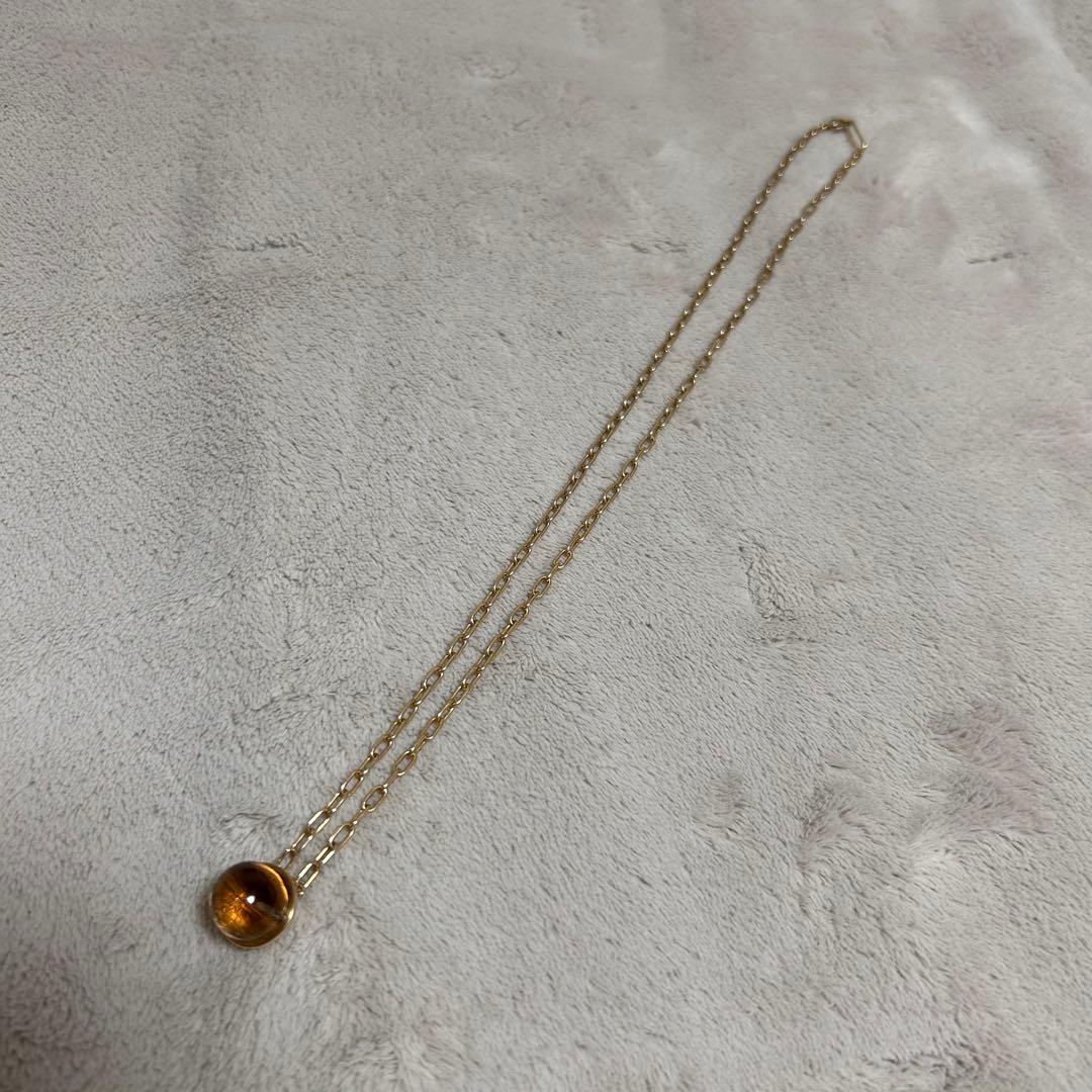 ヌフ・エスPLOW プラウ スモーキークォーツネックレス ゴールド
