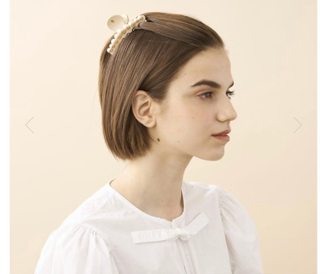 Alexandre de Paris パール クリップ9cm クリアベージュ