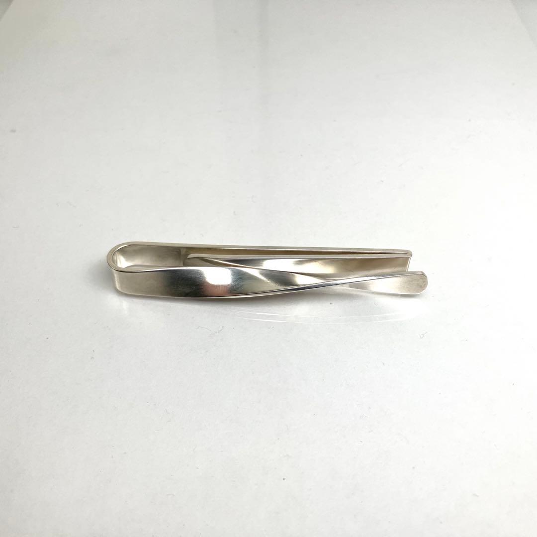 おしゅん　箱付き　ジョージジェンセン　ネクタイピン　ツイスト　シルバー