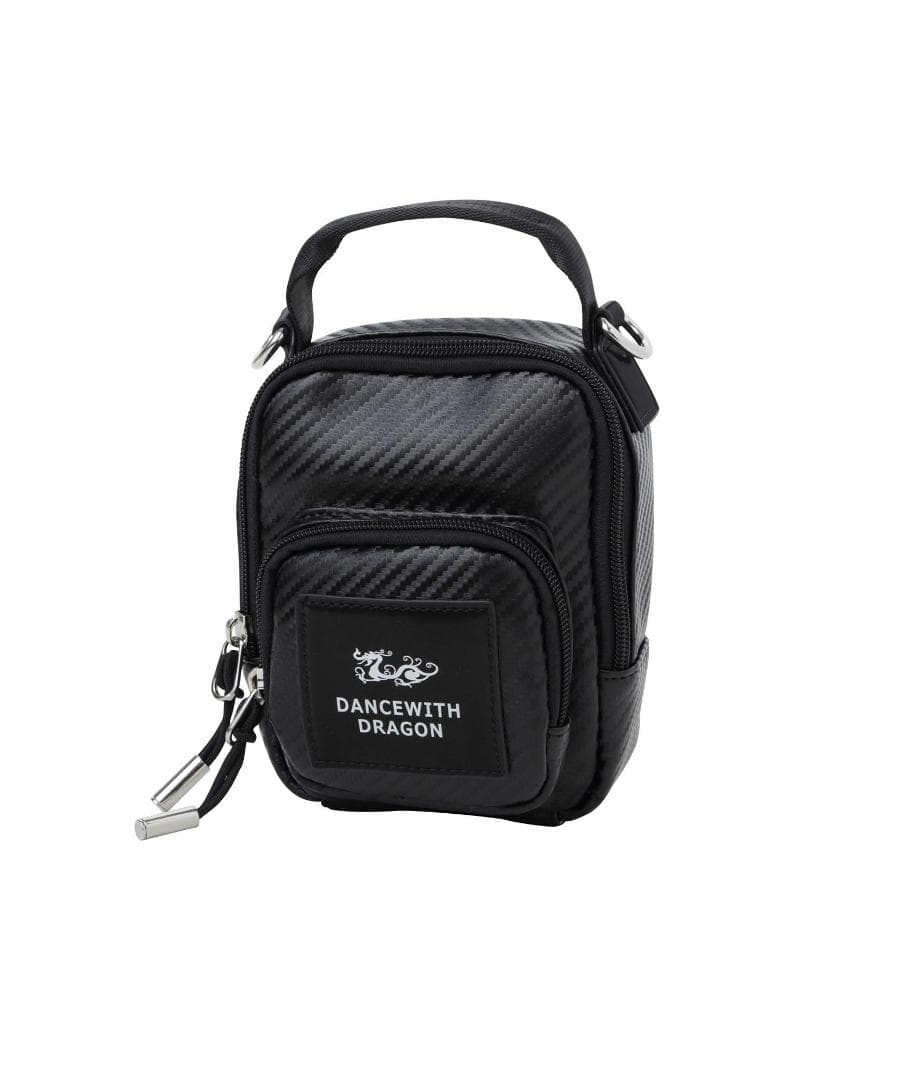 新品☆ダンスウィズドラゴン カーボンレザーマルチポーチ☆ブラック