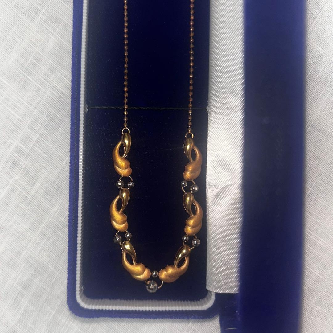 K18 ゴールドシルバーチェーンネックレス