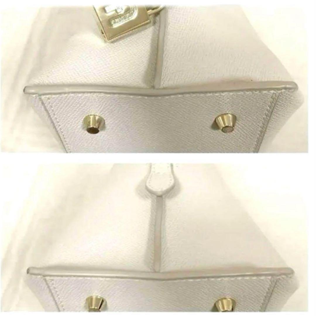 FURLA フルラ グレージュ ヴィットリアMドーム 2wayレザーハンドバッグ