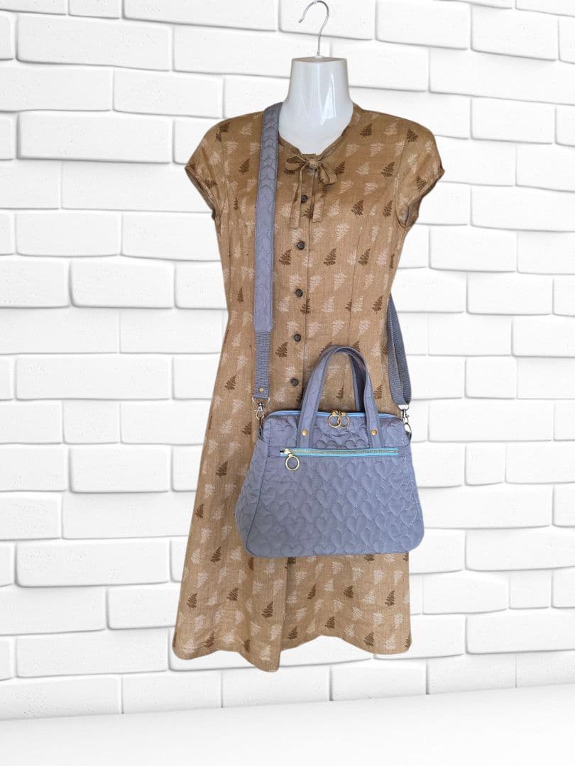 ミケ　ボストン型ショルダーバッグ(M)　ハンドメイド