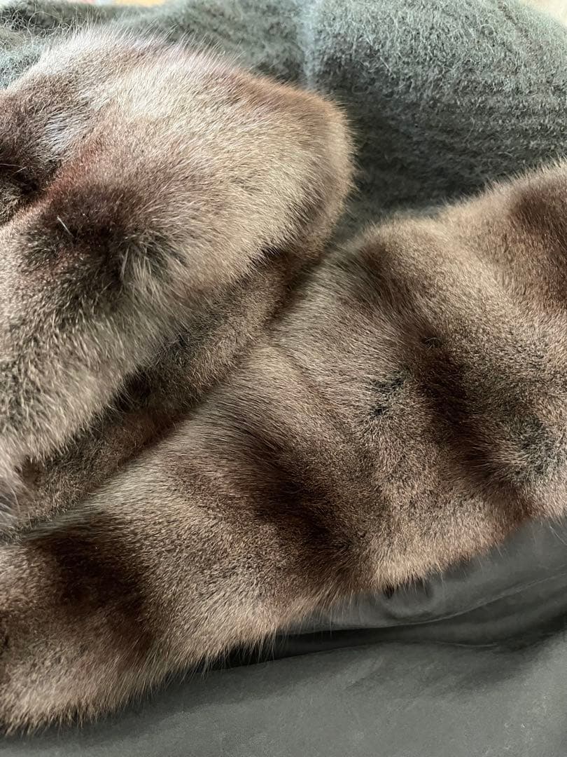 【アキア 】GRES イタリア製生地 モヘアウール　ファー付ロングコート