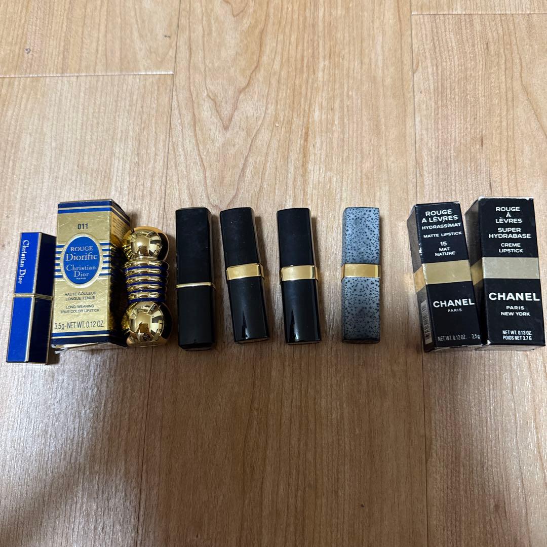 口紅7個セット シャネル イヴ・サンローラン ディオール