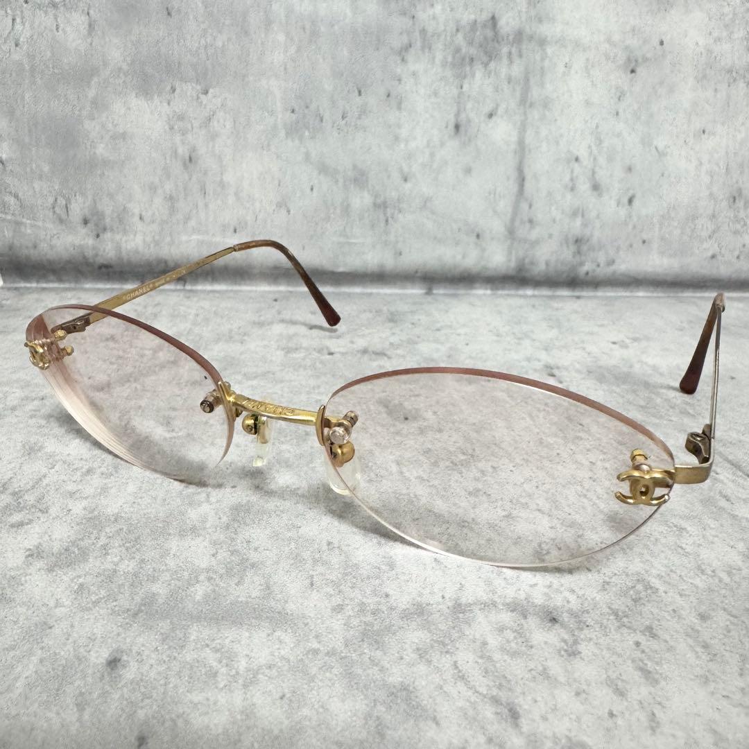 CHANEL シャネル サングラス リムレス ココマーク ヴィンテージ 度入り