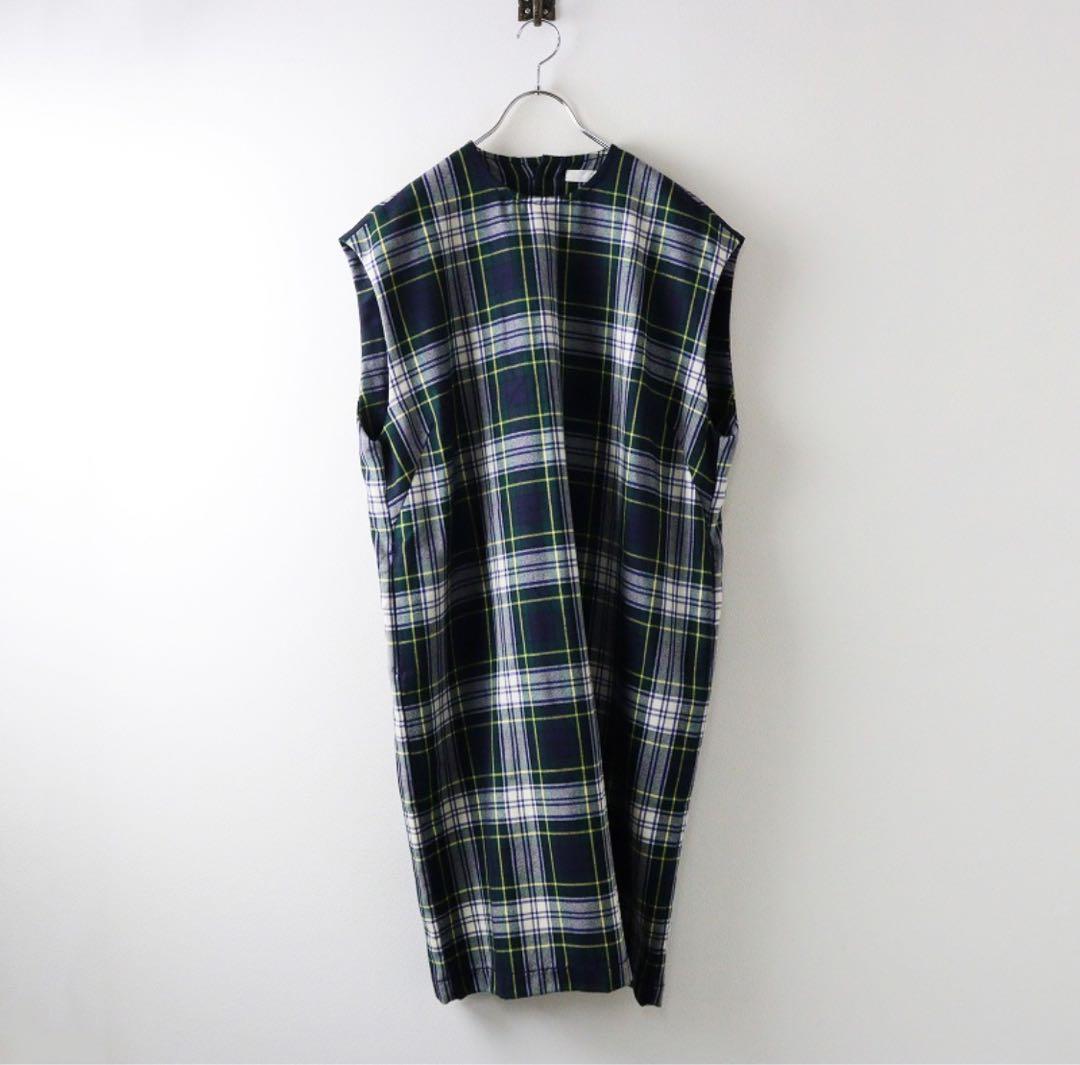 homspun タータンチェック柄ノースリーブワンピース