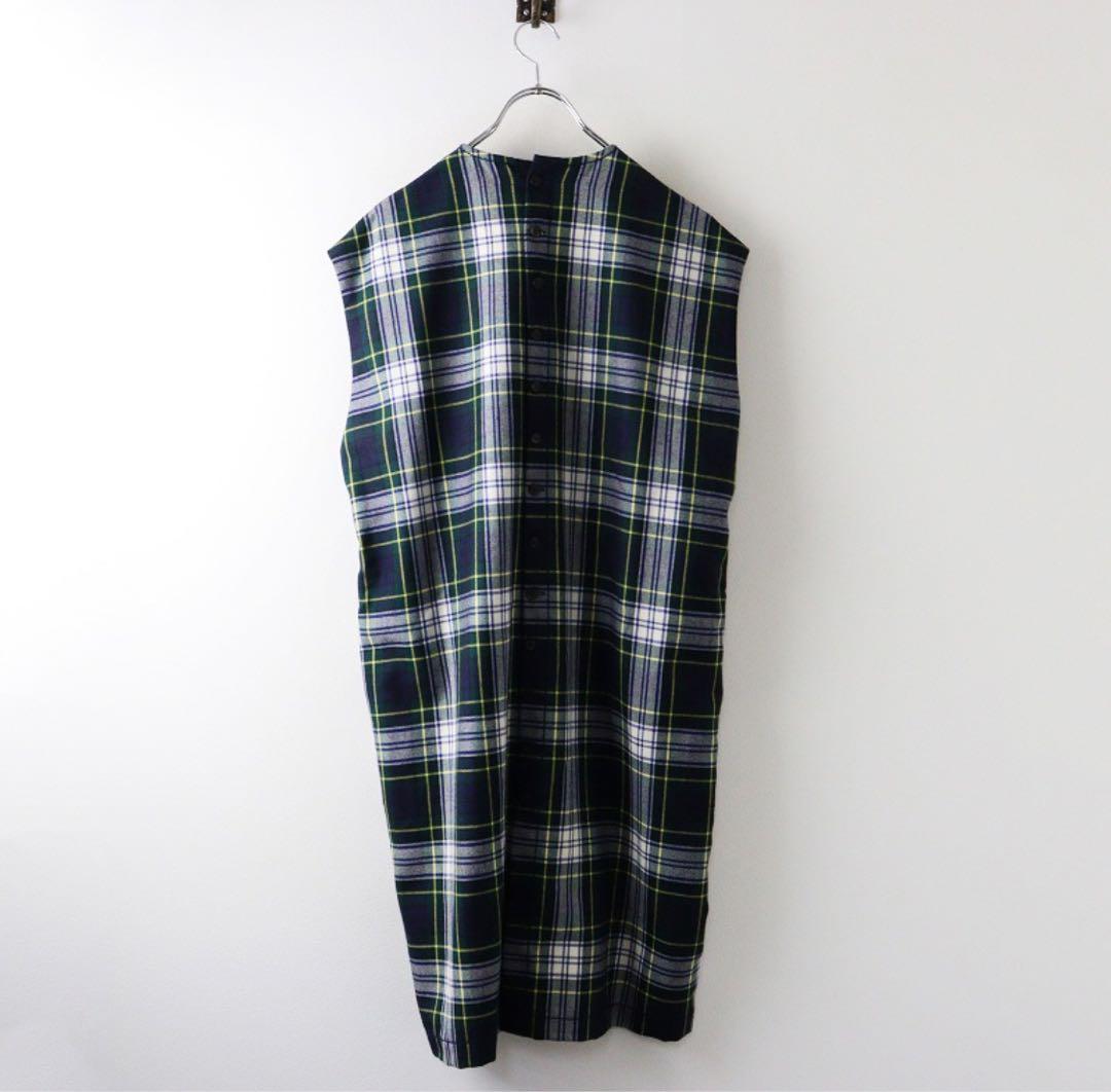 homspun タータンチェック柄ノースリーブワンピース