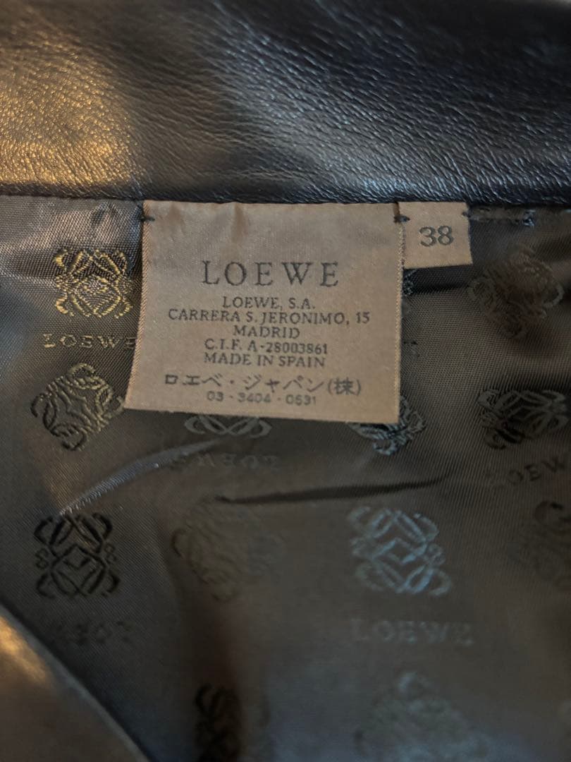 LOEWE レザー ブラックパンツ 38