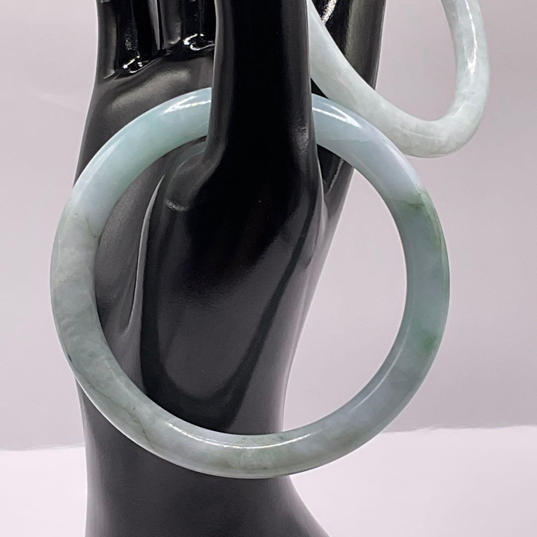 ミャンマー産 天然本翡翠 A貨 翡翠バングル 59.7 mm ミントグリーン色