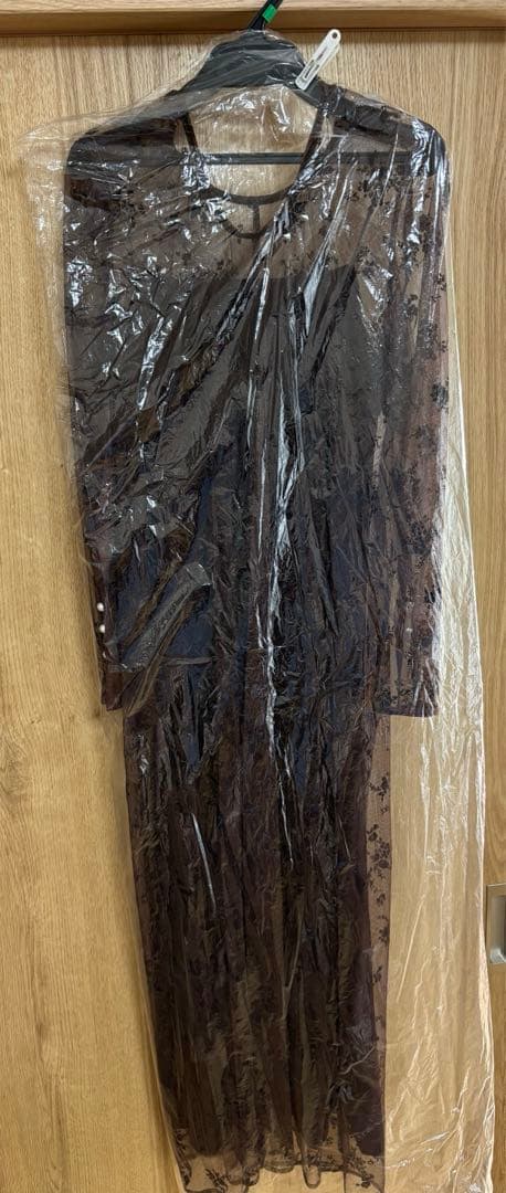 人気ブランド【kaene】 フロッキーベロア2wayドレス ダークブラウン