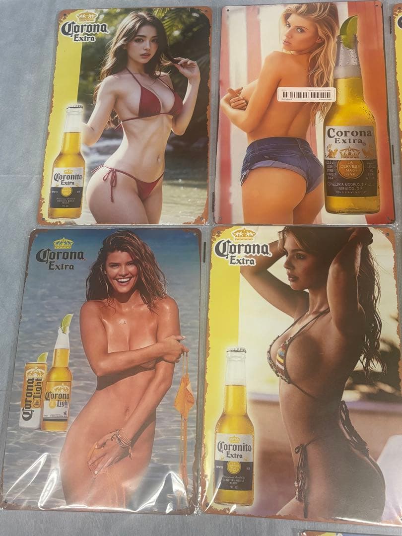 コロナビール　ブリキ看板　メタルサイン　インテリア雑貨　9枚セット