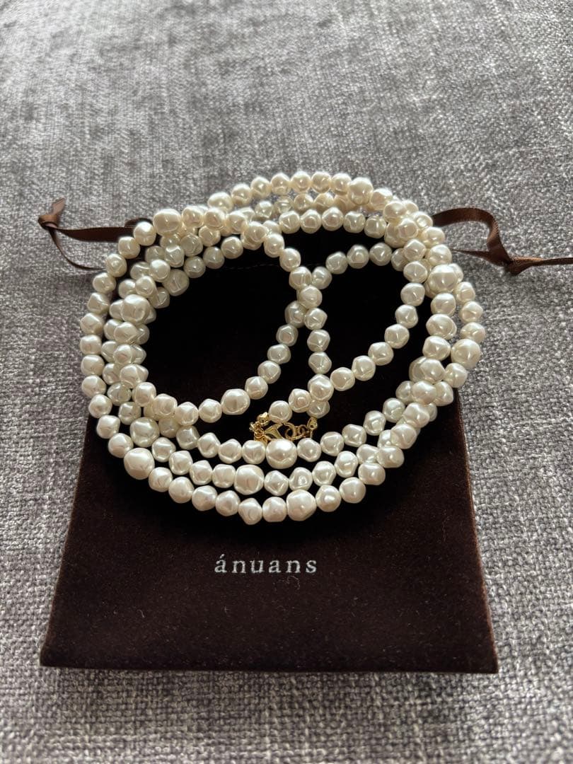 anuans バロックパールロングネックレス