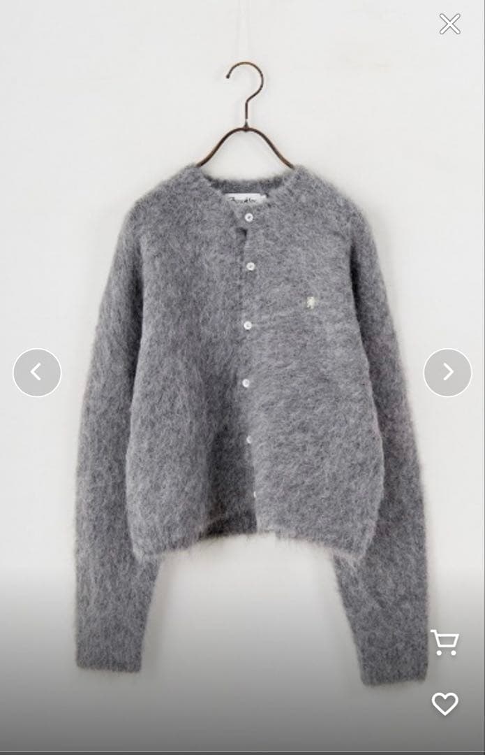 GYMPHLEXジムフレックスロゴ刺繍ショート丈 シャギーニットカーディガン