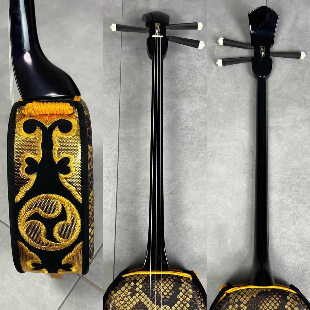 初心者おすすめ　美品　沖縄三線　初心者　2WAYセミハードケース　人口皮　うま