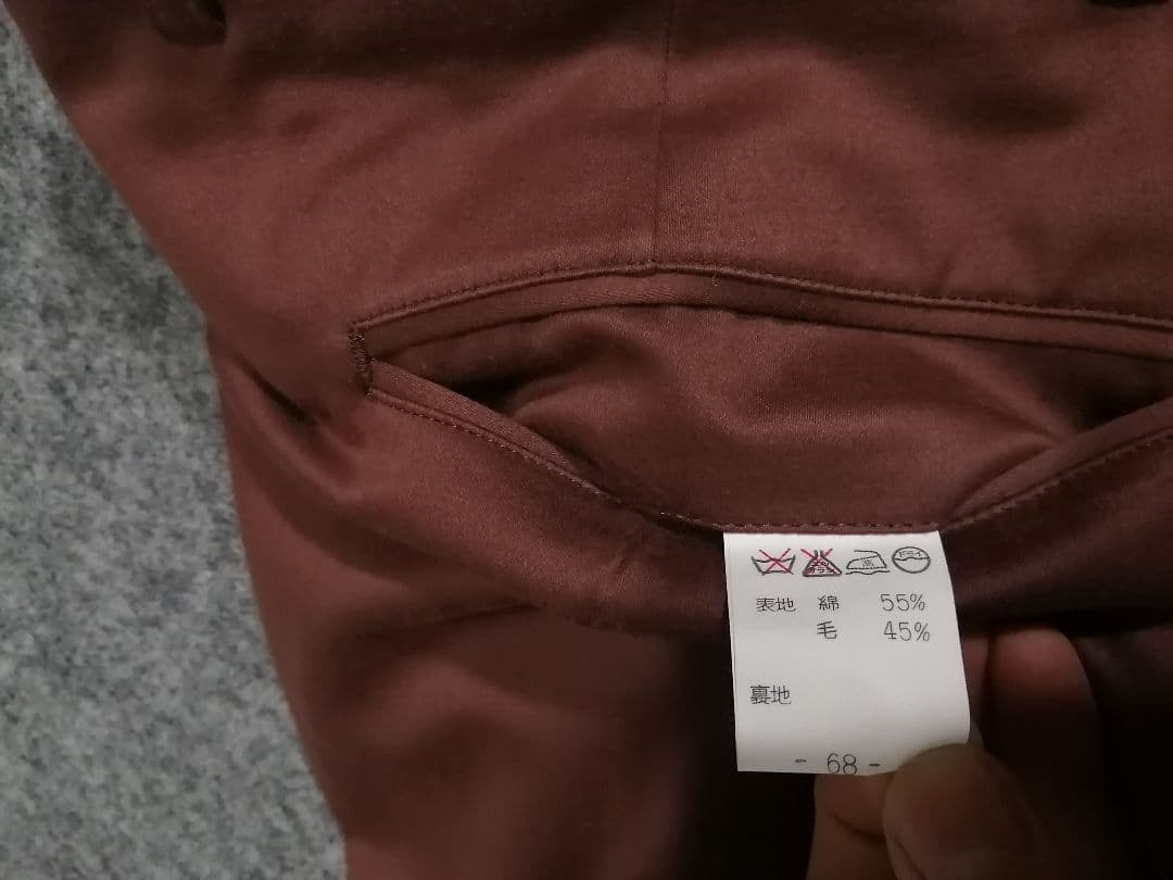 赤茶　秋冬スウェード調　ダブル　スーツ　セットアップ　スラックス　ジャケット