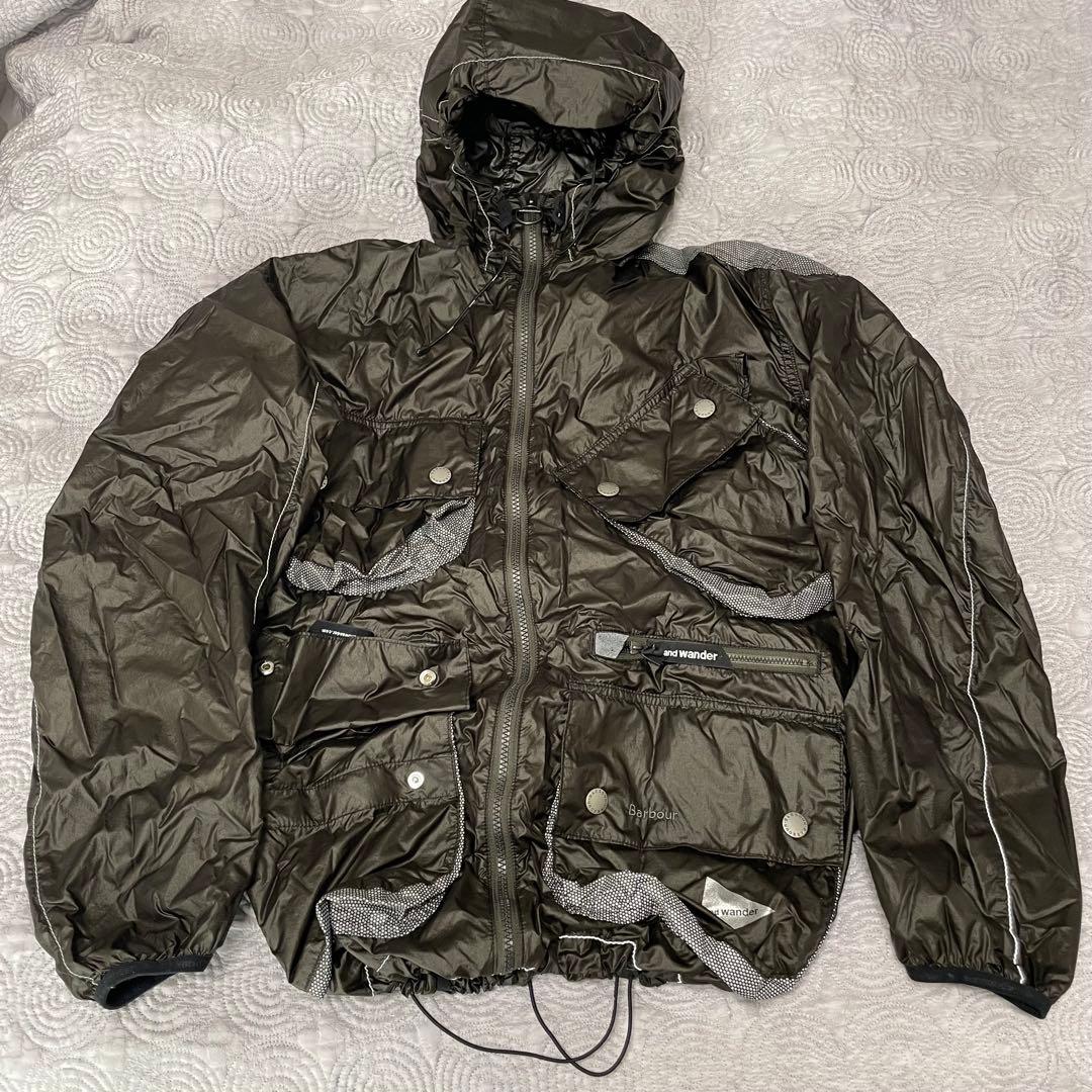 and wander×Barbour SHINY WIND HOODIE