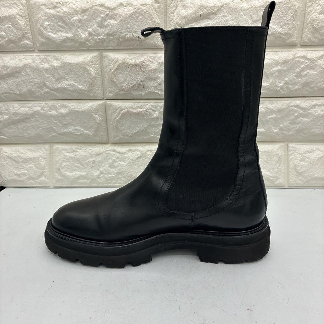 【良品】パスクッチ サイドゴアブーツ 38 チェルシーブーツ トラックソール 黒