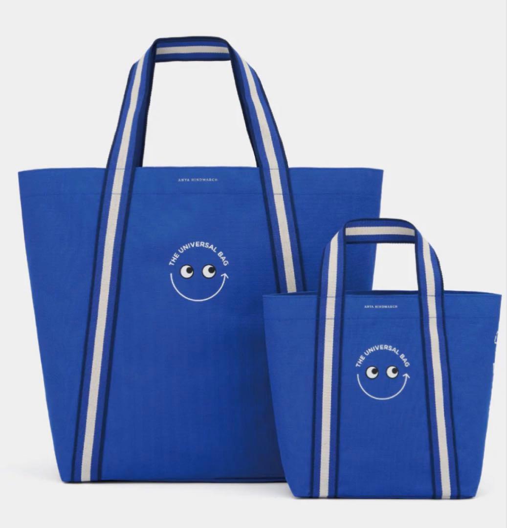 アニヤハインドマーチ 完売 コラボバッグ 英国 Bootsブルー エコバッグ