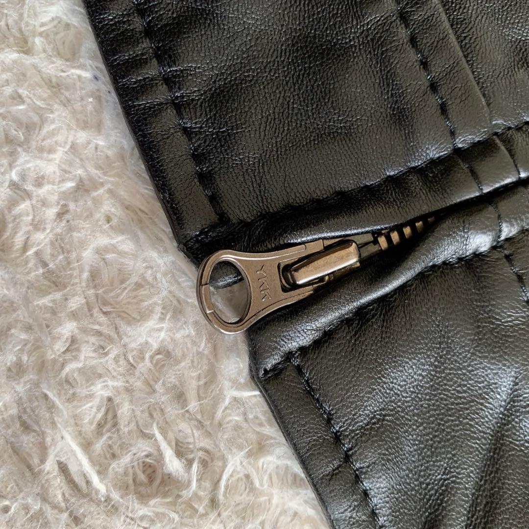 極美品✨23区 ラムレザーシングルライダース 大きいサイズ 44 ブラック