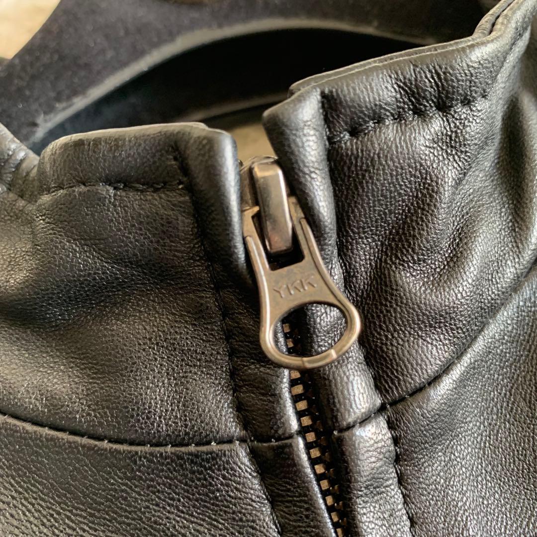 極美品✨23区 ラムレザーシングルライダース 大きいサイズ 44 ブラック