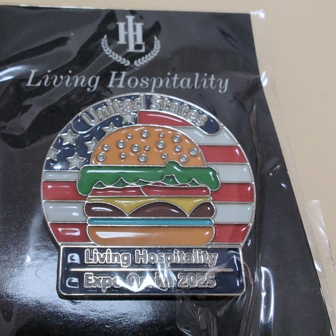 アメリカ Living Hospitality 大阪万博 2025 ピンバッジ