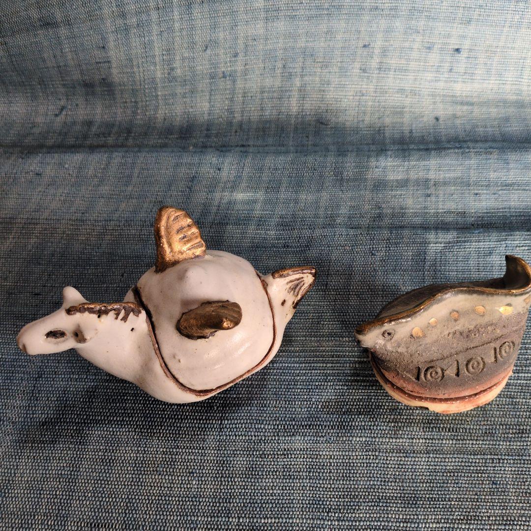 萩焼　午の香合