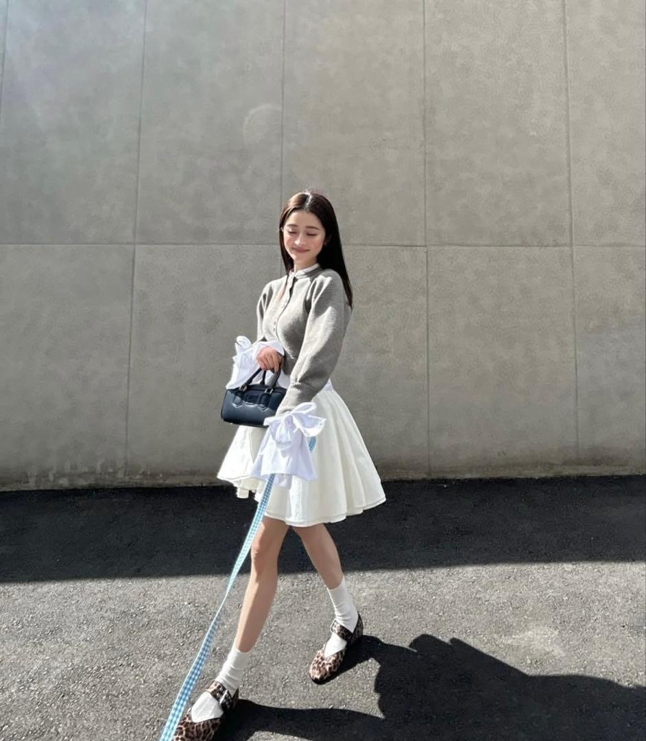 bibiy ANGELIQUE KNIT グレー カーディガン