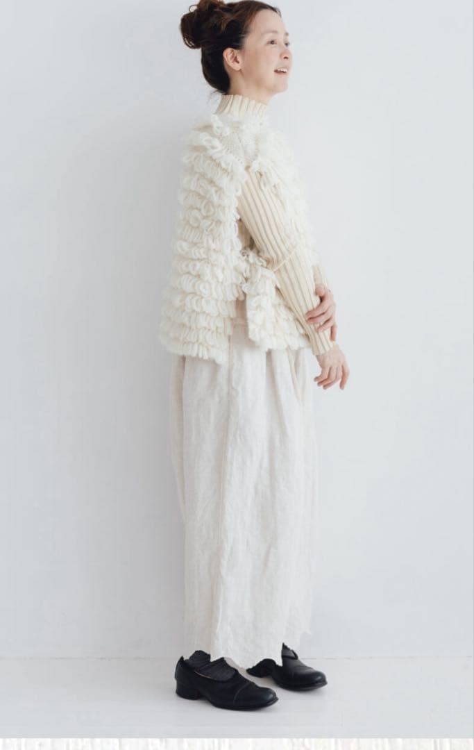 Ecru et Pousse Gauze# ハンドニットベスト新品未使用品