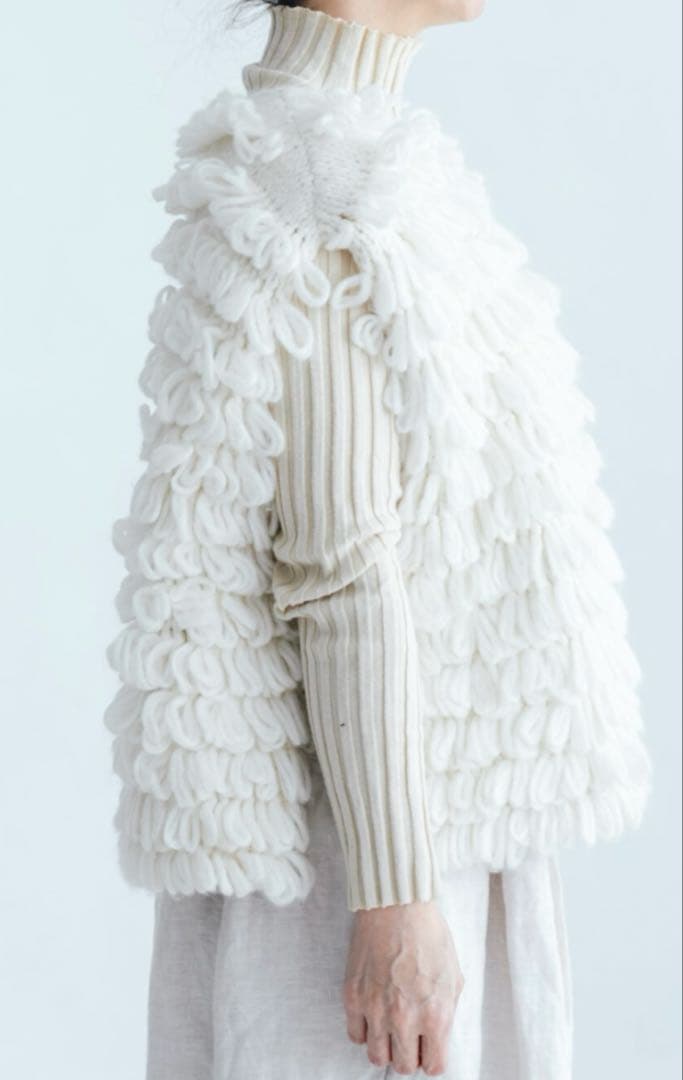 Ecru et Pousse Gauze# ハンドニットベスト新品未使用品