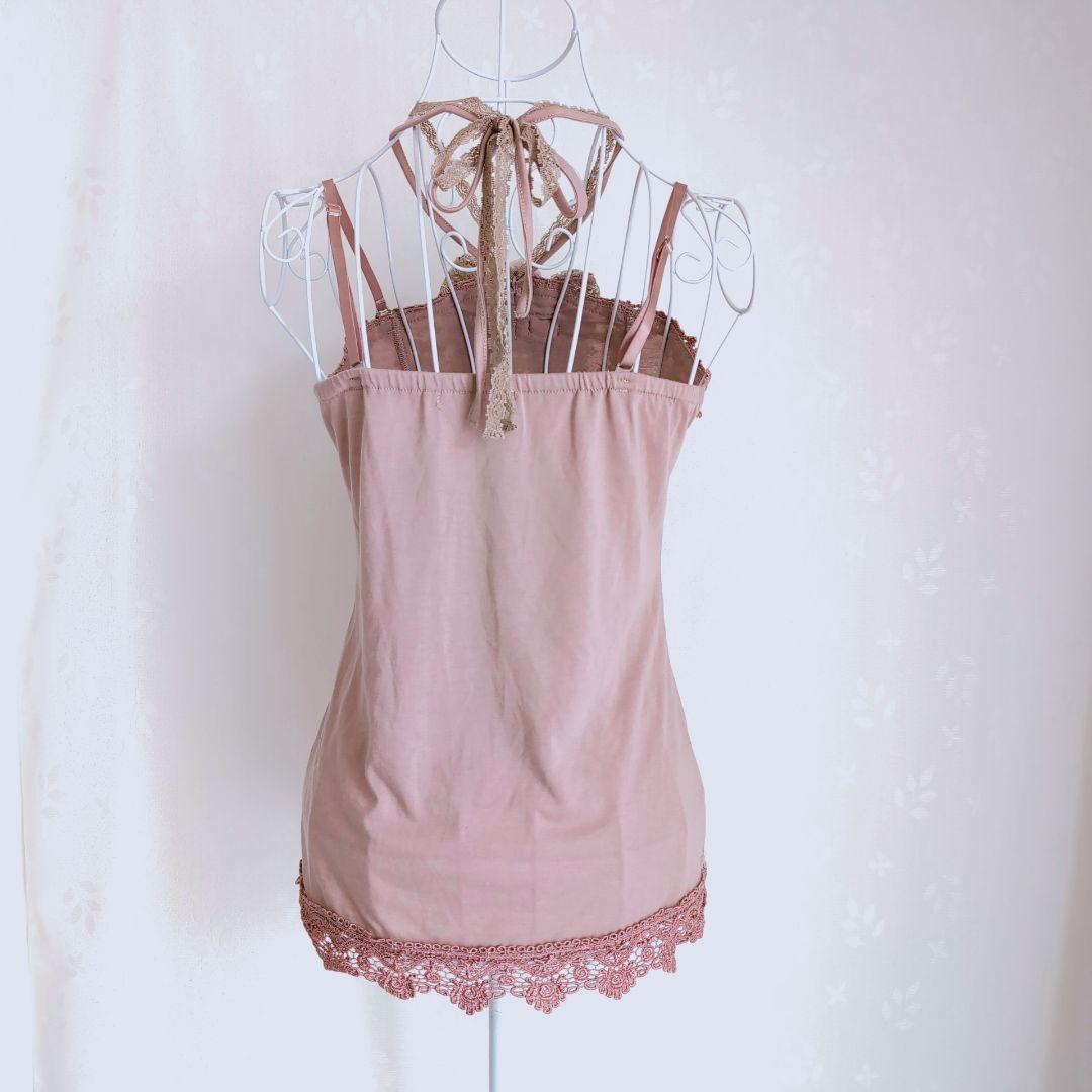 アクシーズファム♦デカリボン 巻きバラ ホルターネック キャミソール