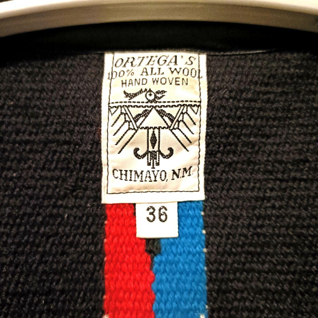 ※美品 オルテガ 100%ウール ベスト 36サイズ ブラック くるみボタン