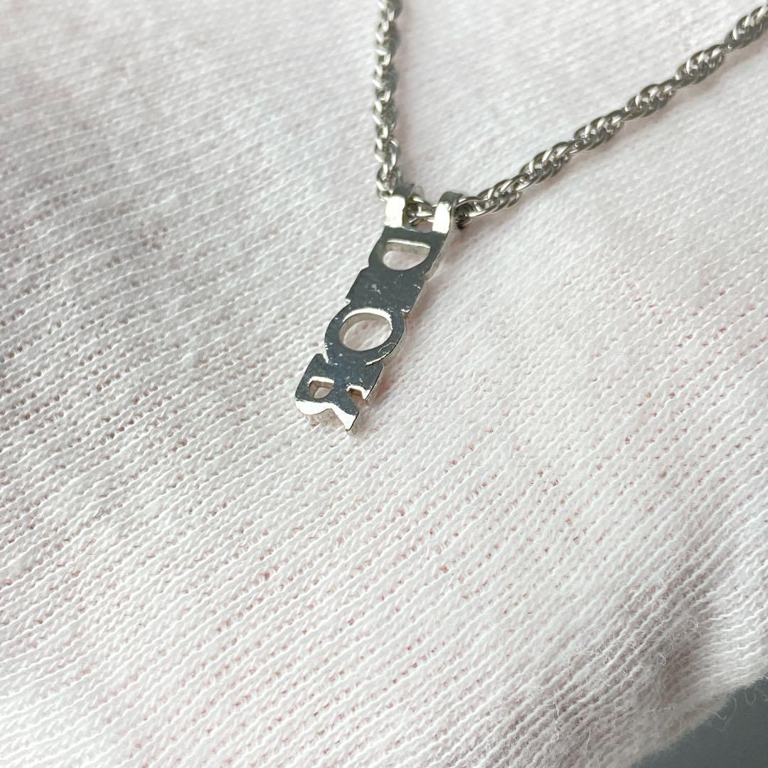 美品 DIOR ディオール ロゴ ネックレス シルバー
