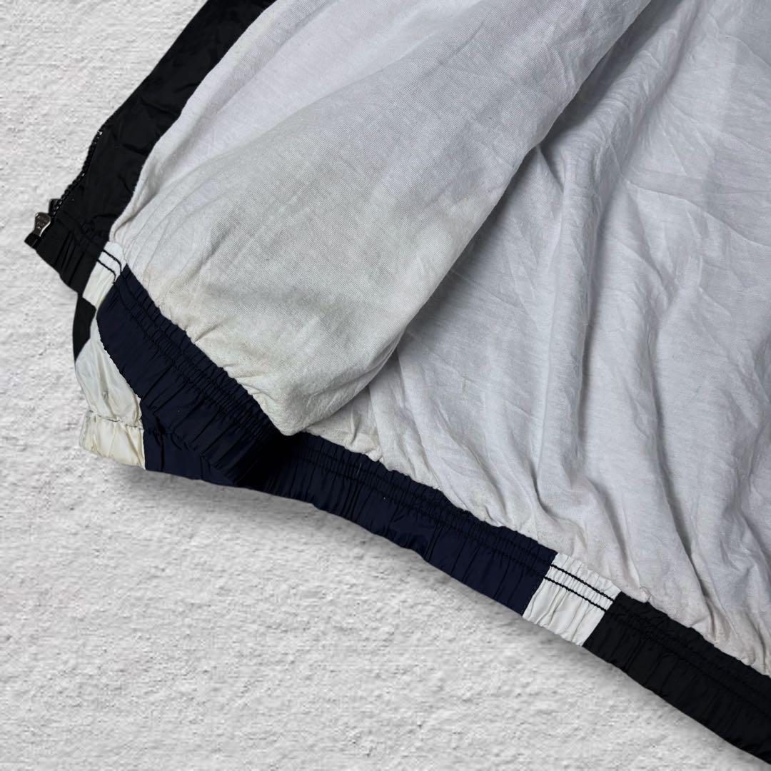 nikeナイキナイロンジャケット90sビッグロゴvintage古着ブラック刺繍L