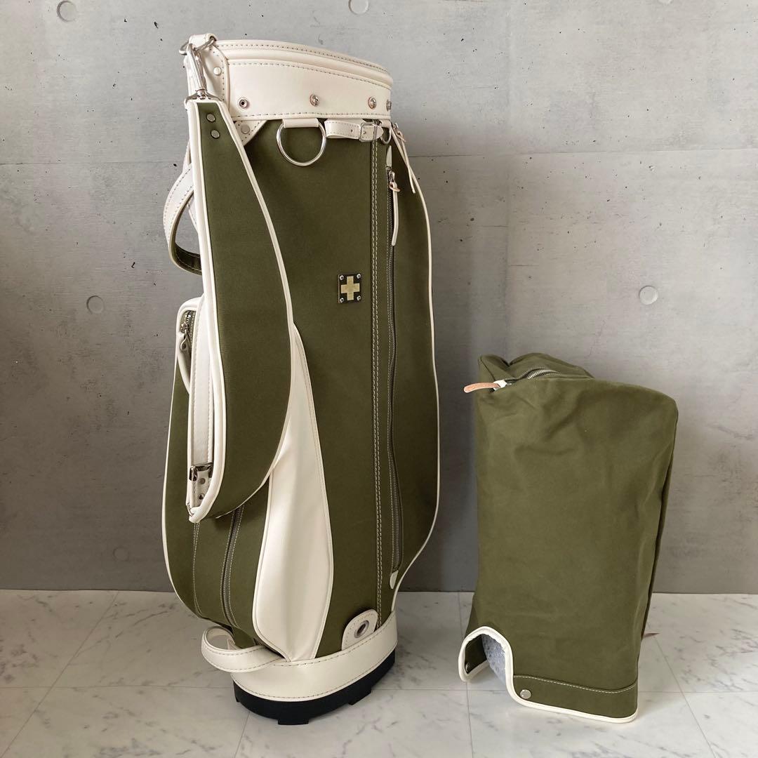 定価97900円⛳️極美品 木の庄帆布 クロスハンドルキャディバッグ グリーン