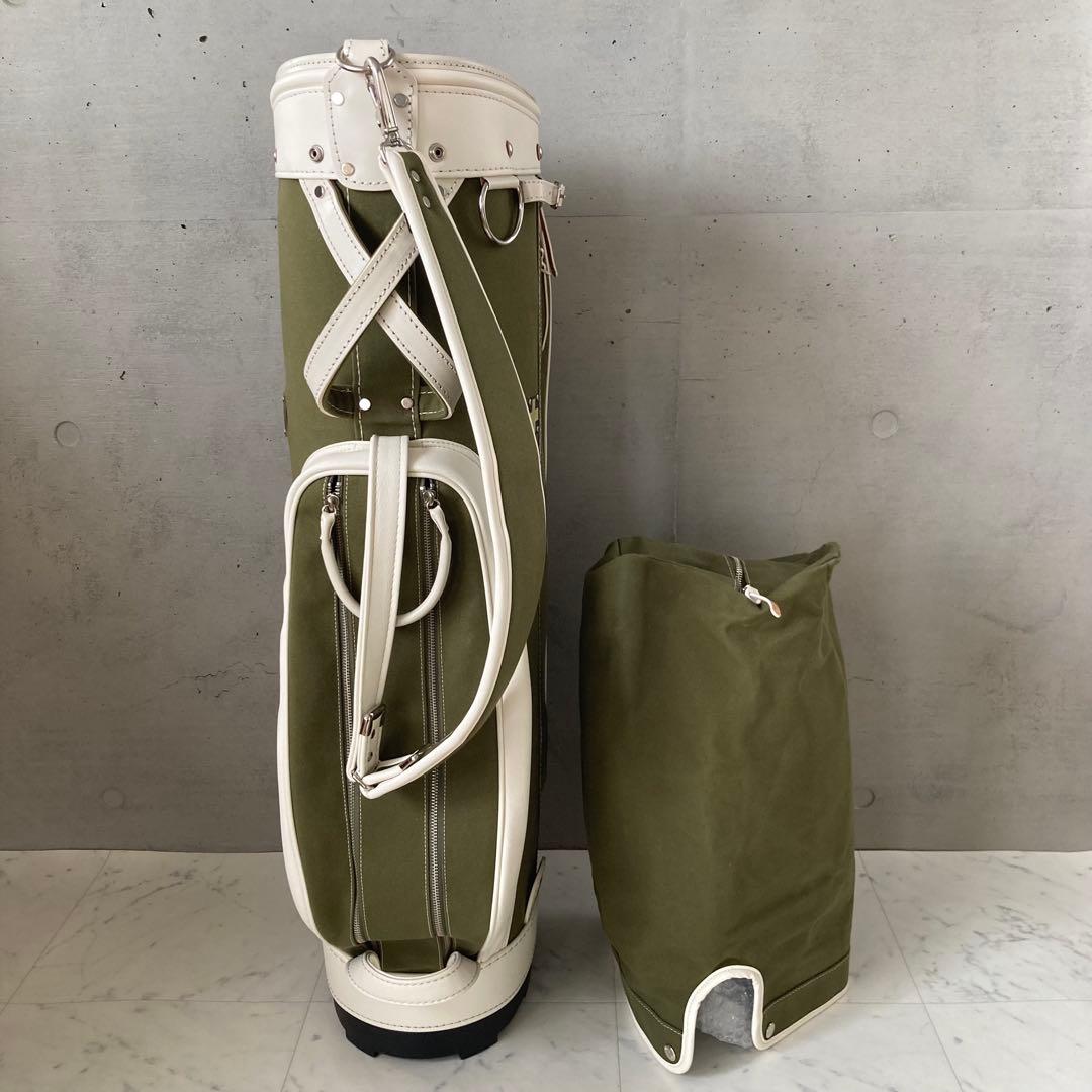定価97900円⛳️極美品 木の庄帆布 クロスハンドルキャディバッグ グリーン