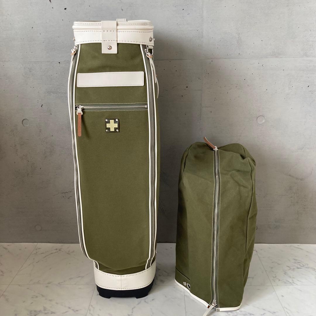 定価97900円⛳️極美品 木の庄帆布 クロスハンドルキャディバッグ グリーン