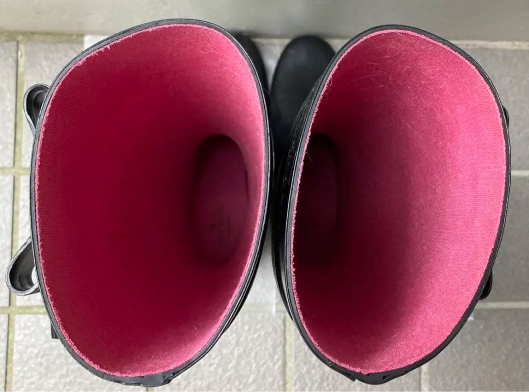 ★kate spade★ケイトスペード リボン ブラック レインブーツ 長靴 黒