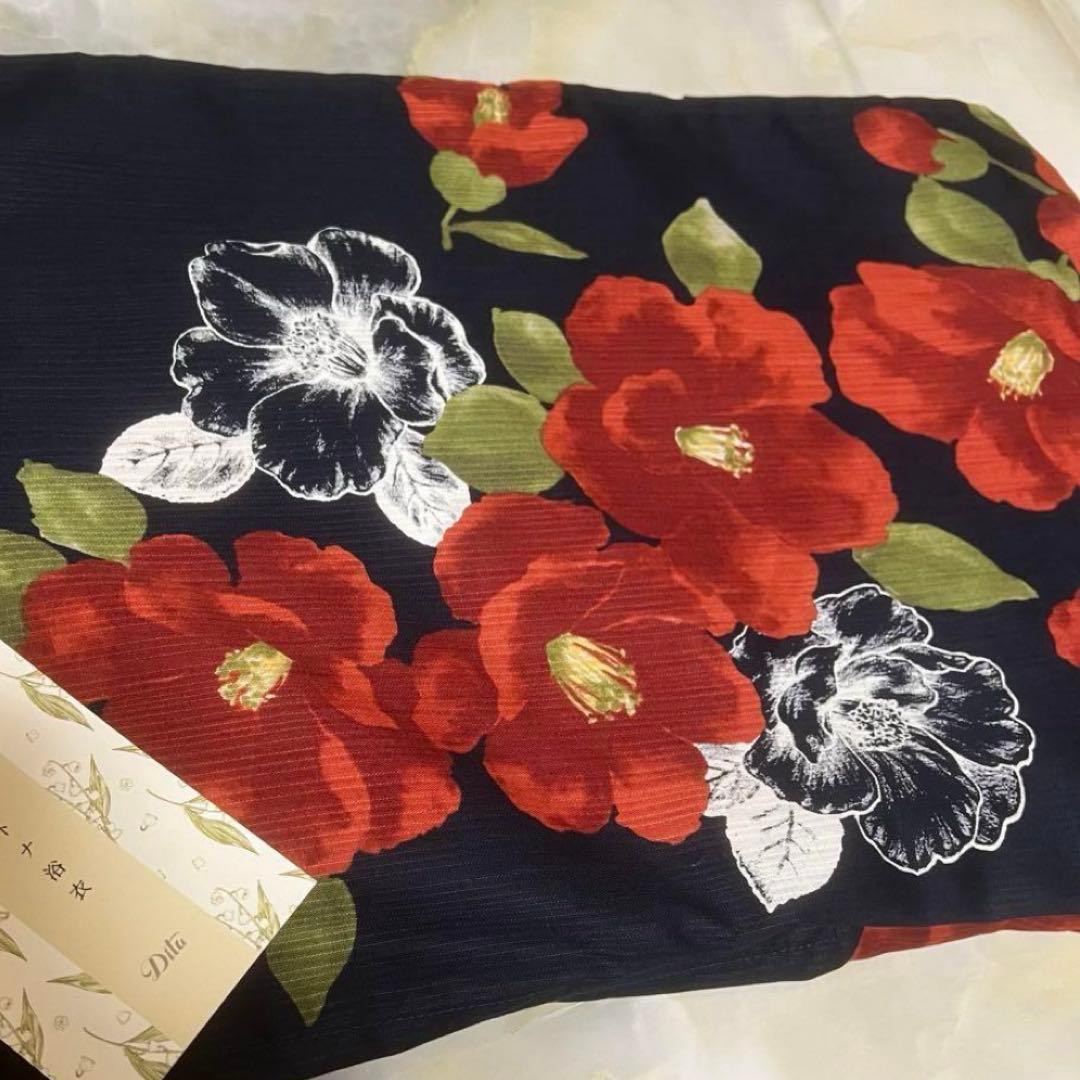 浴衣　セット　ネイビー　レッド　花柄　キャバ　ディータ　Dita