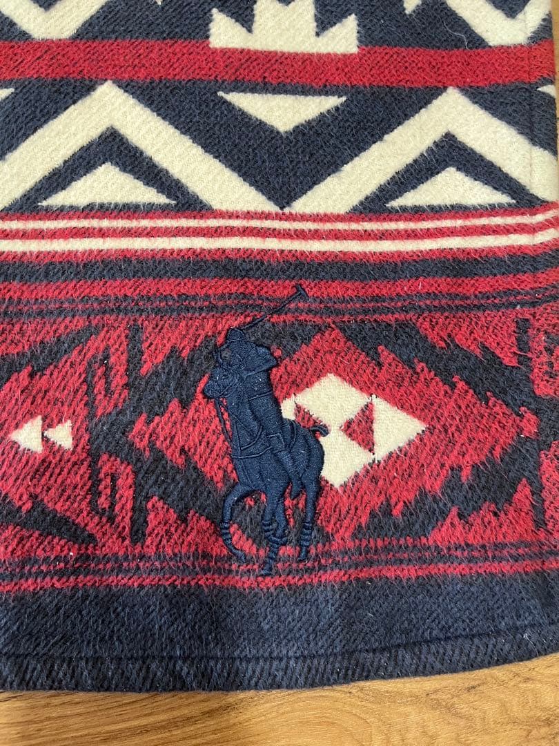 ラルフローレン　ジオメトリックパターンラグ 130✖️170 赤紺　【美品】