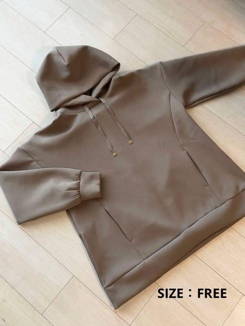 Emma Taylor エマテイラー サイドジップダンボールニットフー　モカ