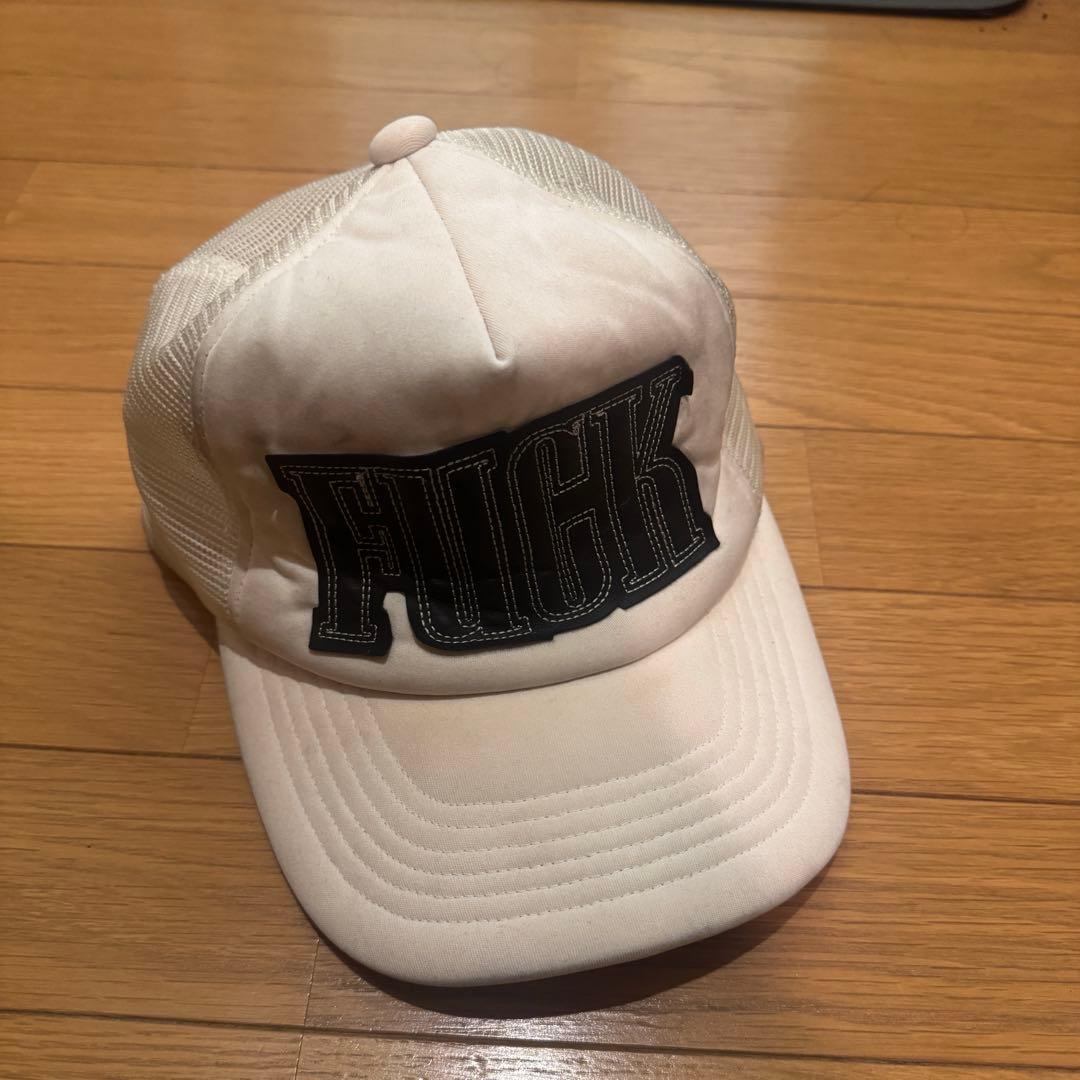 {希少} ナンバーナイン NUMBER (N)INE FUCK キャップ　白