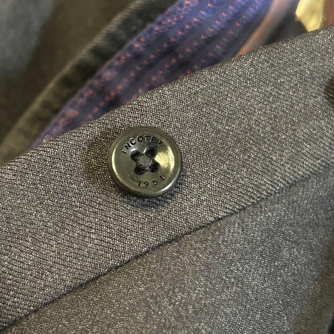 INCOTEX スラックス SUPER100’s 46 ダークグレー