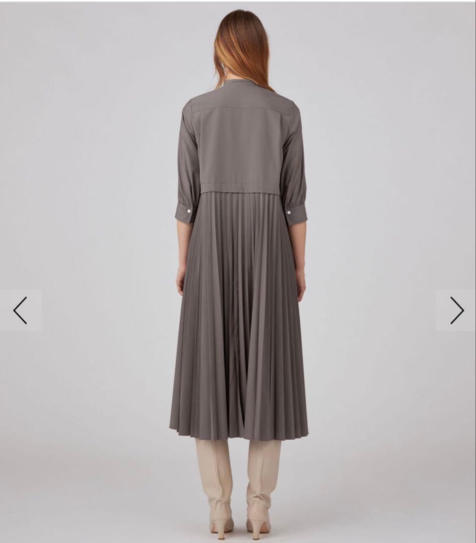 おススメ‼️Ballsey スパンブロード バックプリーツシャツワンピース　グレー