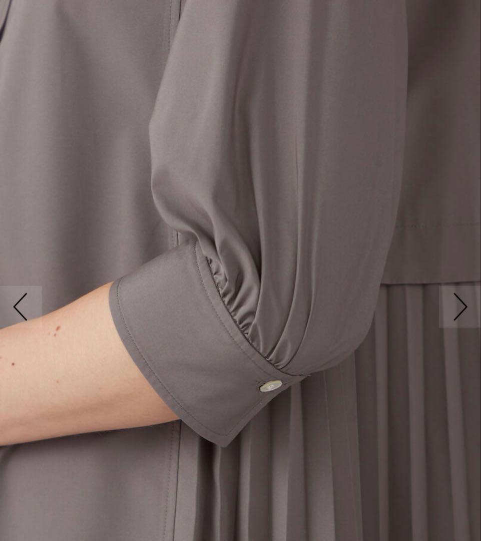 おススメ‼️Ballsey スパンブロード バックプリーツシャツワンピース　グレー