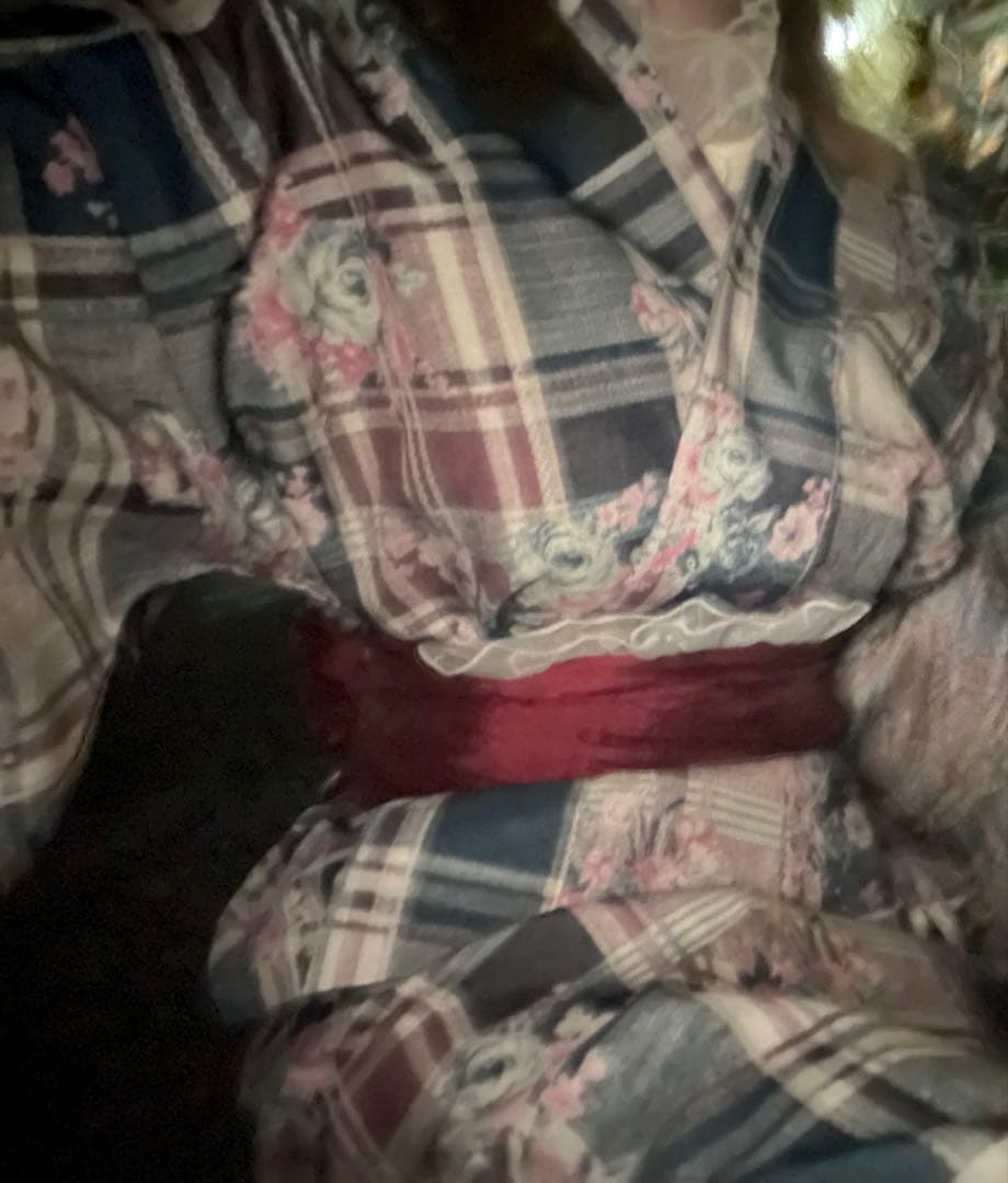 Lovilyn ラビリン浴衣・帯セット 青・白・赤チェック