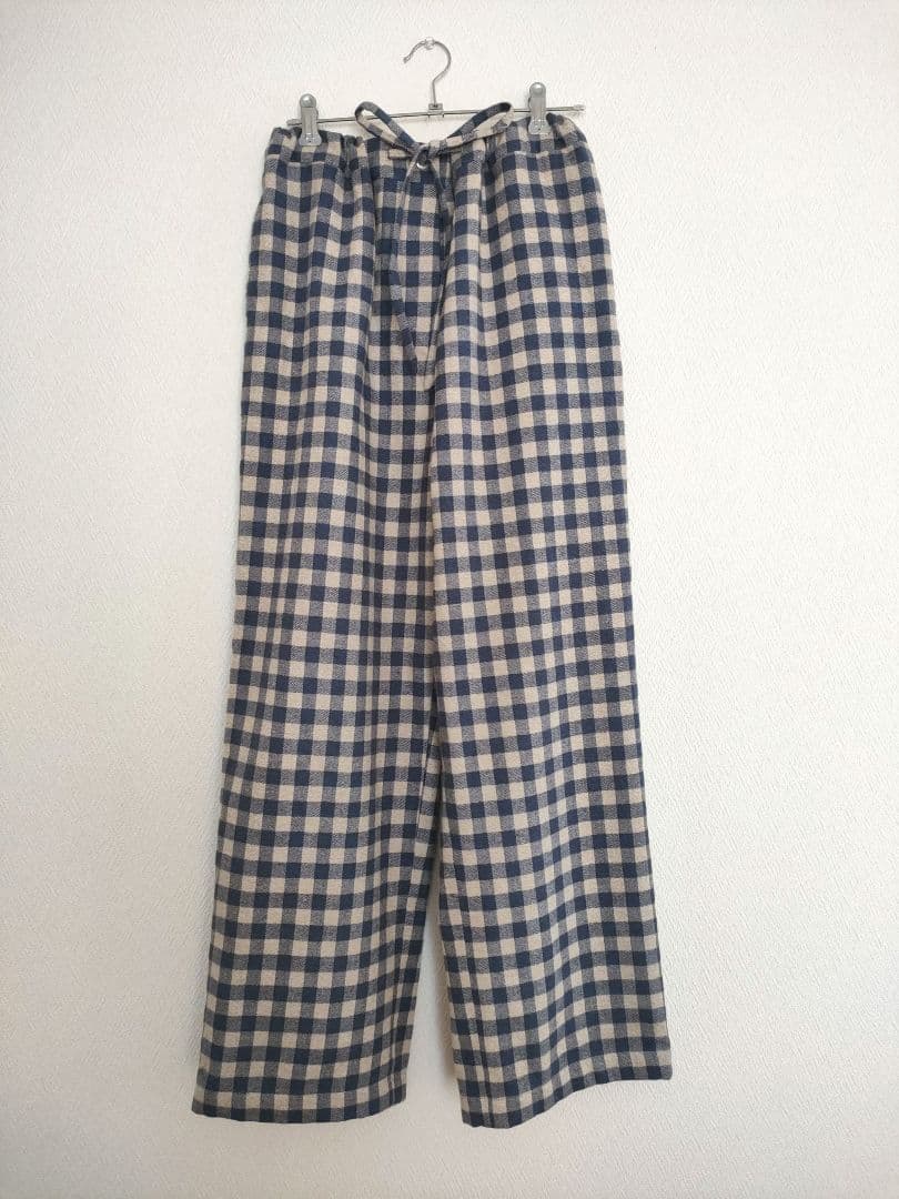 極美品 エディットフォールル とにかく楽ちんネルチェックパンツ