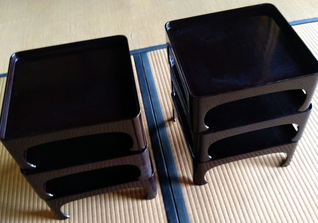 【骨董】足付き膳　10膳　 漆器　漆塗り　木製
