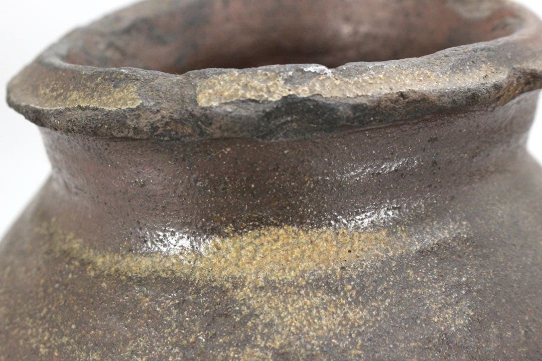 No5593 時代　壷　高さ24.5cm 常滑　備前　花器　陶磁器　送料無料