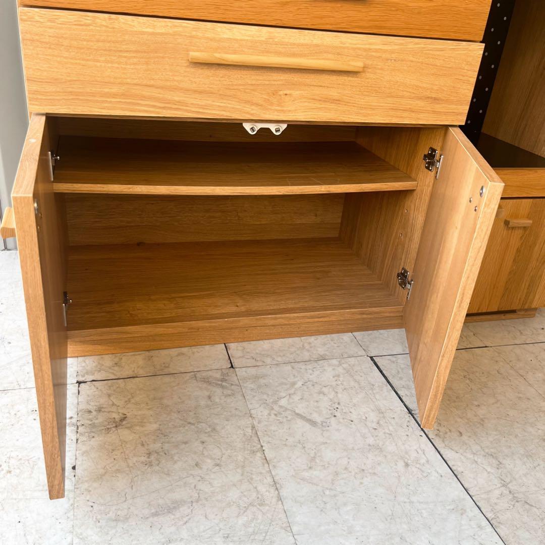 取付無料！東馬 大川家具 OCTA120 北欧風天然木キッチンカウンター